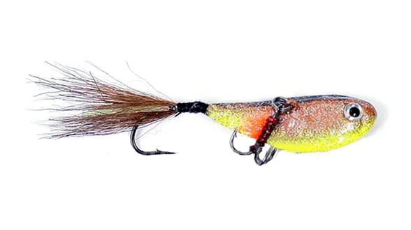 Блешня "бокоплав" 13 гр., хвіст-хутро,підвіска трійник Блешня "бокоплав" 13 гр., хвіст-хутро,підвіска трійник