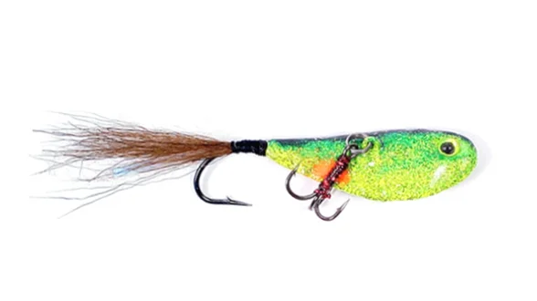 Блешня "бокоплав" КАРЛСОН 11 гр., натурал-синя спинка,гачок-хутро+пропелер,об`емні очі Блешня "бокоплав" КАРЛСОН 11 гр., натурал-синя спинка,гачок-хутро+пропелер,об`емні очі