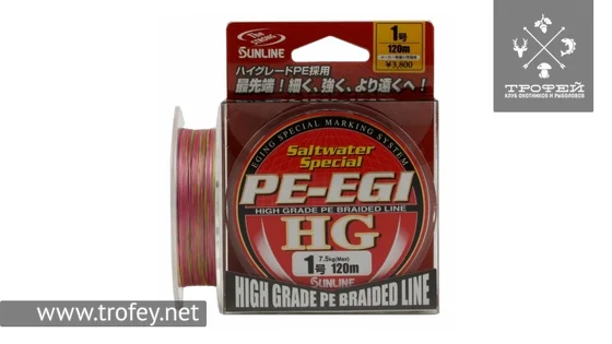 фото Шнур Sunline PE EGI HG 180м #1/0.171мм 7,5кг/16LB 1658.44.12 | trofey.shop фото Шнур Sunline PE EGI HG 180м #1/0.171мм 7,5кг/16LB 1658.44.12 | Трофей