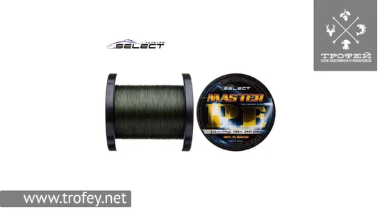 фото Шнур Select Master PE 1000m 0.16мм 19кг темн.-зел. 1870.01.89 | trofey.shop фото Шнур Select Master PE 1000m 0.16мм 19кг темн.-зел. 1870.01.89 | Трофей