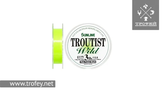 фото Леска Sunline Troutist Wild 150м #0,8/0,148мм 1,5кг 1658.44.16 | trofey.shop фото Леска Sunline Troutist Wild 150м #0,8/0,148мм 1,5кг 1658.44.16 | Трофей