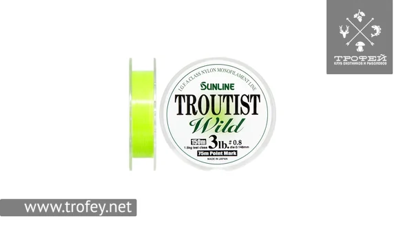 фото Леска Sunline Troutist Wild 150м #0,8/0,148мм 1,5кг 1658.44.16 | trofey.shop фото Леска Sunline Troutist Wild 150м #0,8/0,148мм 1,5кг 1658.44.16 | Трофей